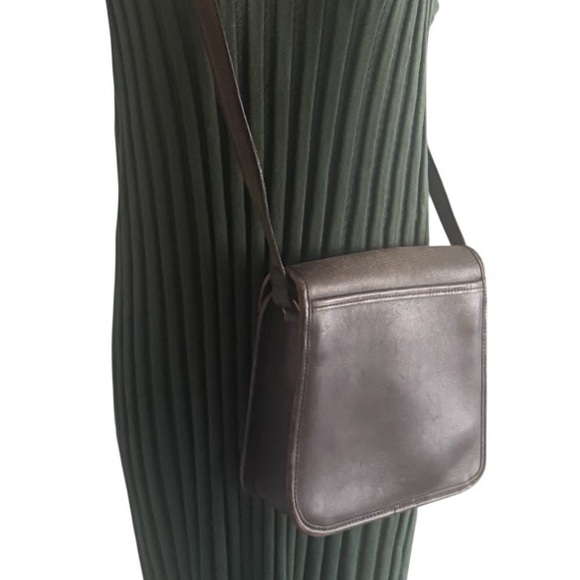 Vintage Brown NYC Saddle Flap 1970 Bag Purse Crossbody Leatherware Leather Ware - Picture 1 of 12